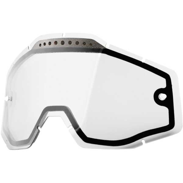 100% Strata MX / Racecraft / Accuri Replacement Vented Dual Lens Clear