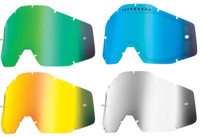 100% Strata MX / Racecraft / Accuri Youth Replacement Lens Blue Mirror
