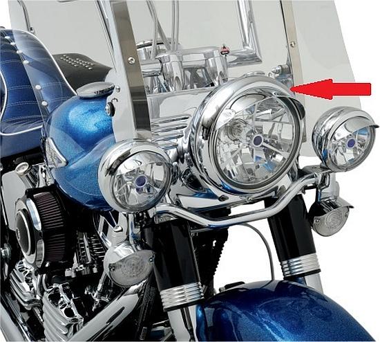 Drag Specialties 5 3/4 inch Chrome Headlight Visor 2001-0369-43022