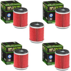 Hiflofiltro HF141 Oil Filter 5 Pack Yamaha WR250F WR450F YZ250F YZ450F YZF125R - HF141