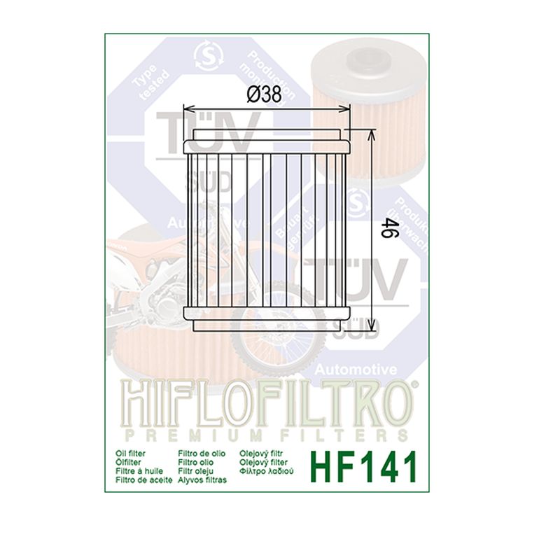 Hiflofiltro HF141 Oil Filter 5 Pack Yamaha YFM250R Raptor 08-09 YFZ450 04-08-174367