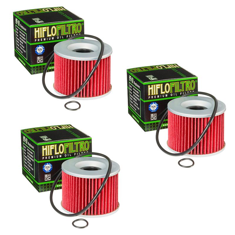 Hiflofiltro Oil Filter 3 Pack For Motorcycles Honda Kawasaki Yamaha-0