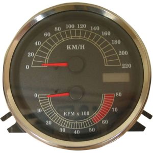 Drag Specialties 220 Km/h Electronic Speedometer/Tachometer For Harley 2210-0332-0