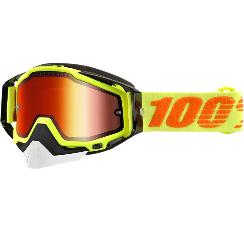 100% Racecraft Snow Mirror Lens Goggles Attack Yellow