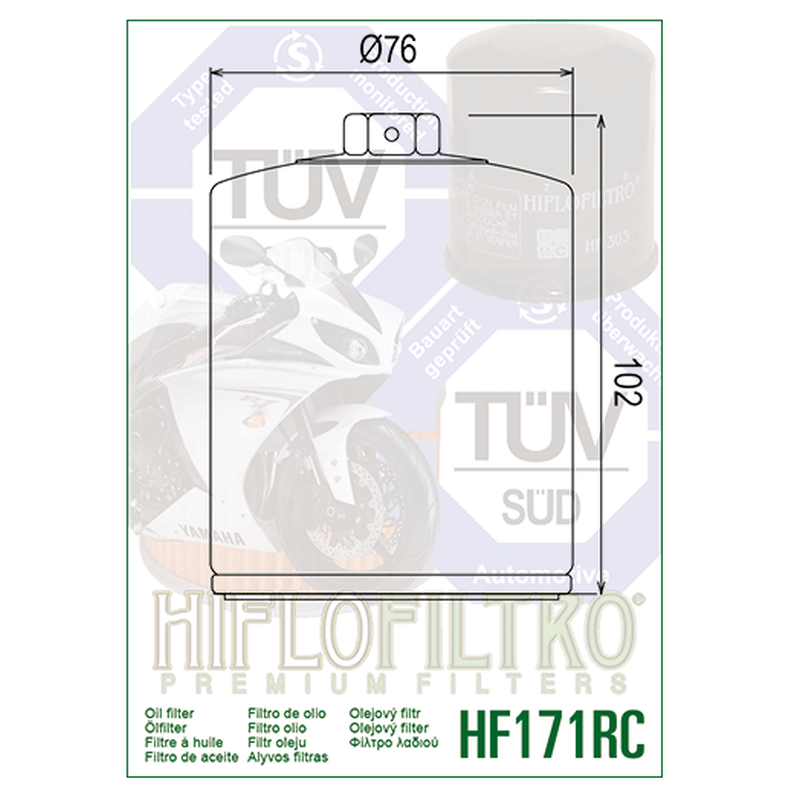 Hiflofiltro Racing Chrome Oil Filter Harley Twin Cam 99-16/ Buell 1200 94-02-263255