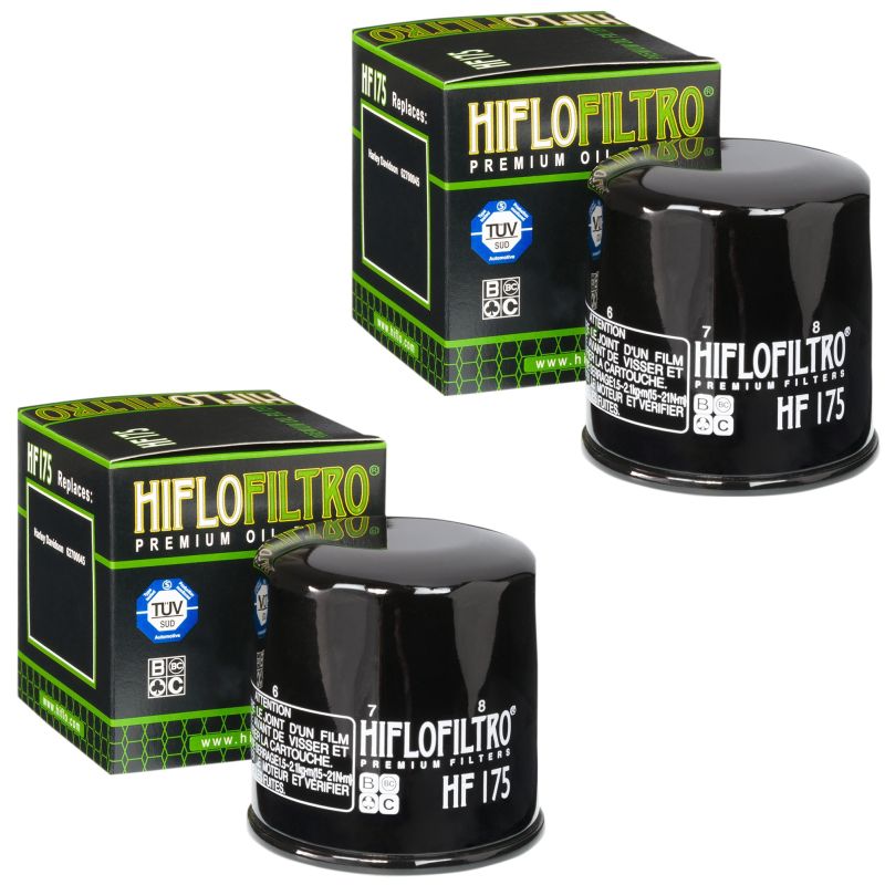 Hiflofiltro 2 Pack Oil Filter For Harley & Indian Models (All Except Scout Standard Filters) HF175-0