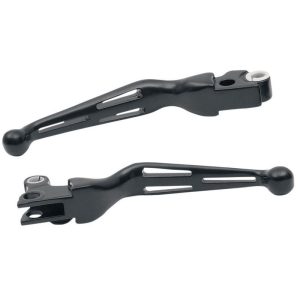 Drag Specialties Matte Black Slotted Wide Blade Lever Set Harley-Davidson 0610-0142-0