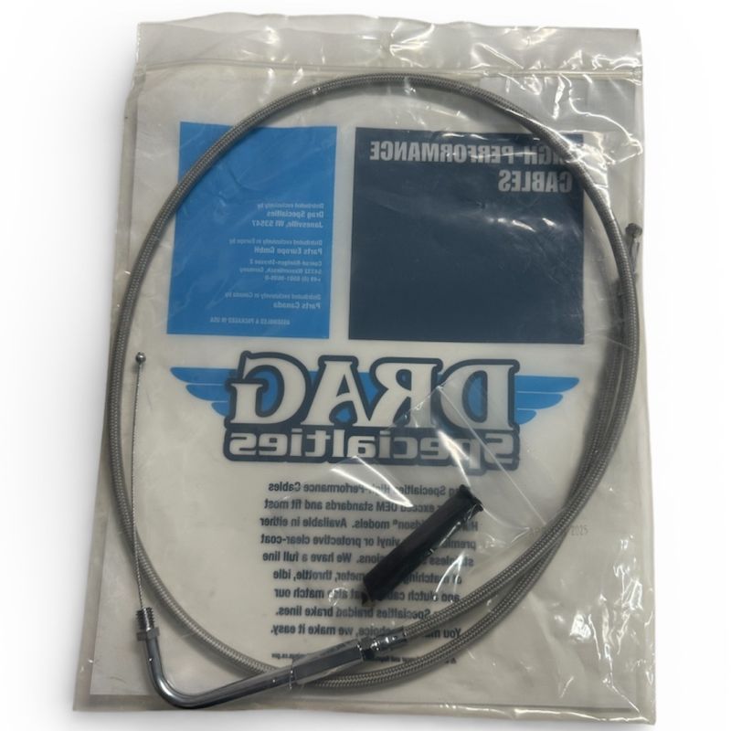 Drag Specialties 42 Inch Braided Stainless Throttle Cable For Harley 0650-0395 - Image 3