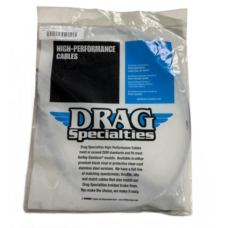 Drag Specialties 42 Inch Braided Stainless Throttle Cable For Harley 0650-0395 - Image 2