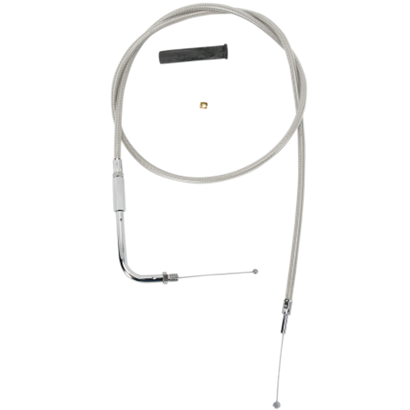 Drag Specialties 42 Inch Braided Stainless Throttle Cable For Harley 0650-0395