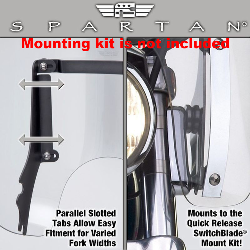 National Cycle Spartan Quick Release Clear Windshield For Harley Davidson-156784