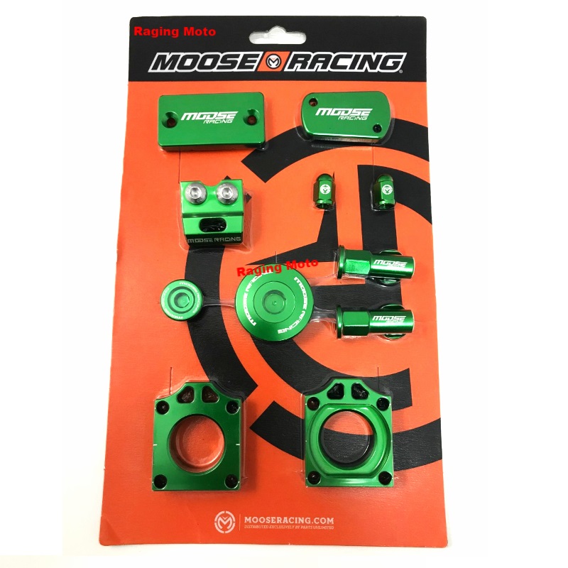 Moose Racing Bling Pack Billet Aluminum Green For Kawasaki - 1231-0903-148359