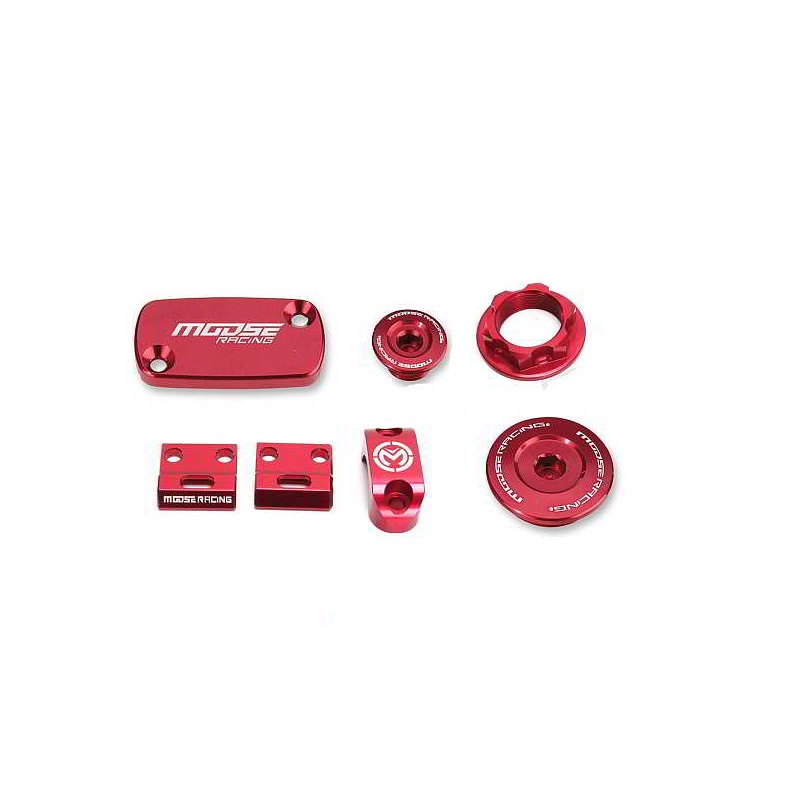 Moose Racing Bling Pack Billet Aluminum Red For Honda - 1231-0902-147534