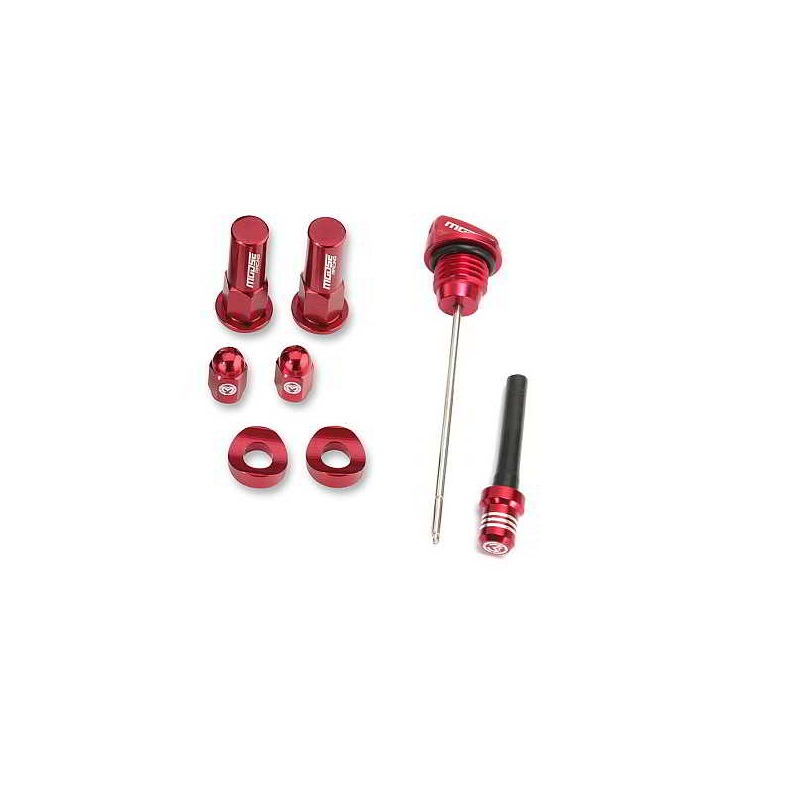 Moose Racing Bling Pack Billet Aluminum Red For Honda - 1231-0902-147533