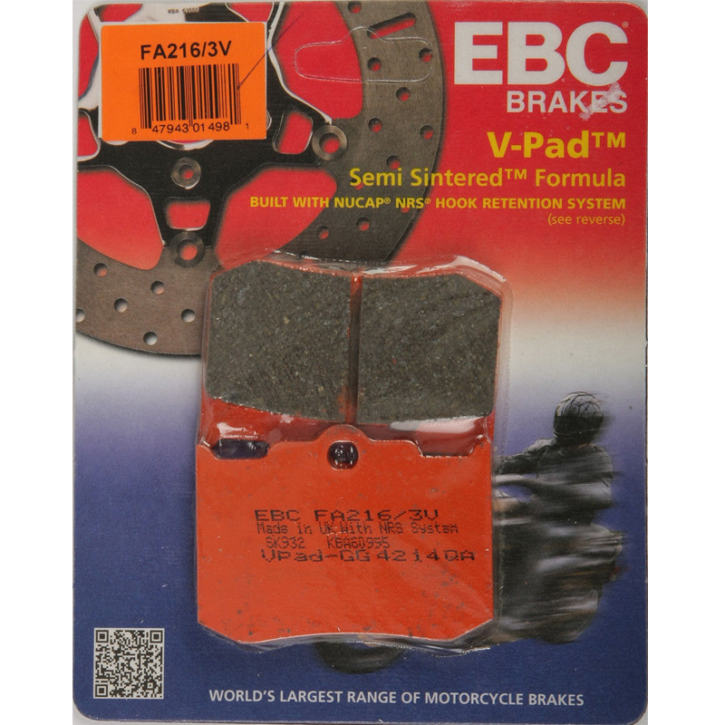 EBC Semi Sintered V Brake Pads Indian Legend TT 2003 Triumph Legend TT 2003-0