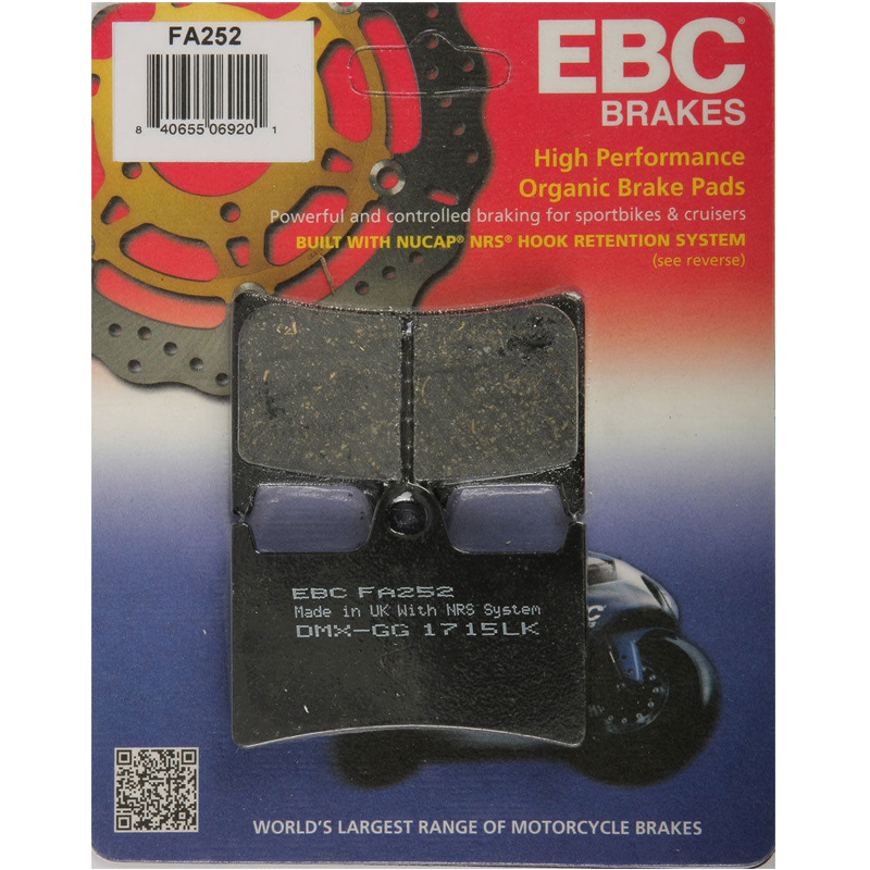 EBC Organic Front Brake Pads - FA252-0