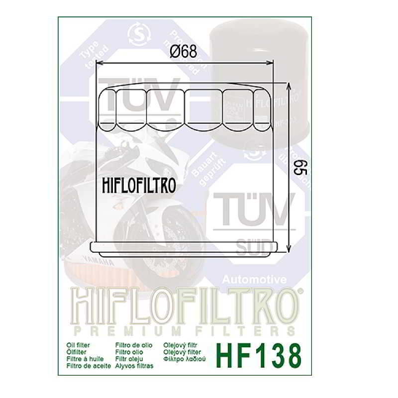 Hiflofiltro HF138 Oil Filter 3 Pack Arctic Cat 400 454 500 650 Suzuki LTA400 A500-159922