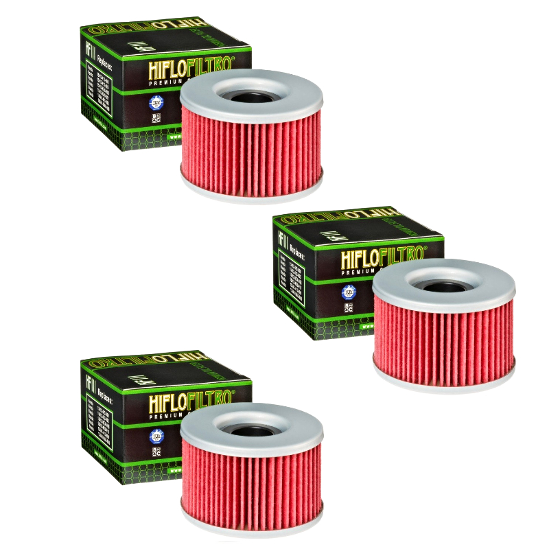 Hiflofiltro HF111 Oil Filter 3 Pack Honda CB250 400 450 CM250 400 450 GL500 650 - HF111