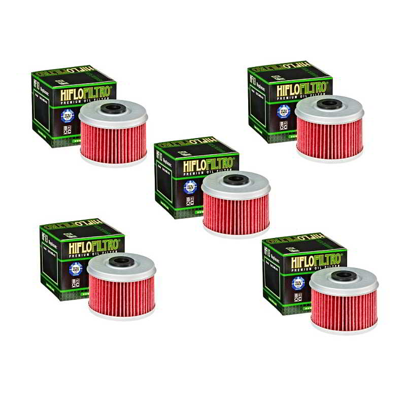 Hiflofiltro HF113 Oil Filter 5 Pack Honda ATC250 TRX250 TRX300 TRX400 TRX450 500 - HF113