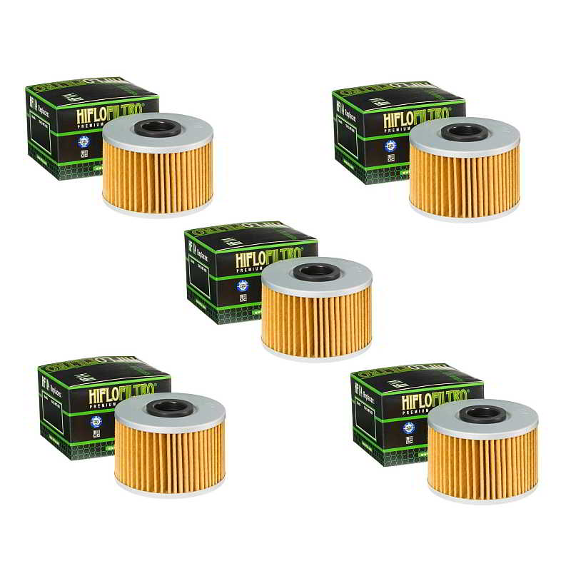 Hiflofiltro HF114 Oil Filter 5 Pack Honda TRX420 TRX500 SXS100 M3 M5p Pioneer - HF114