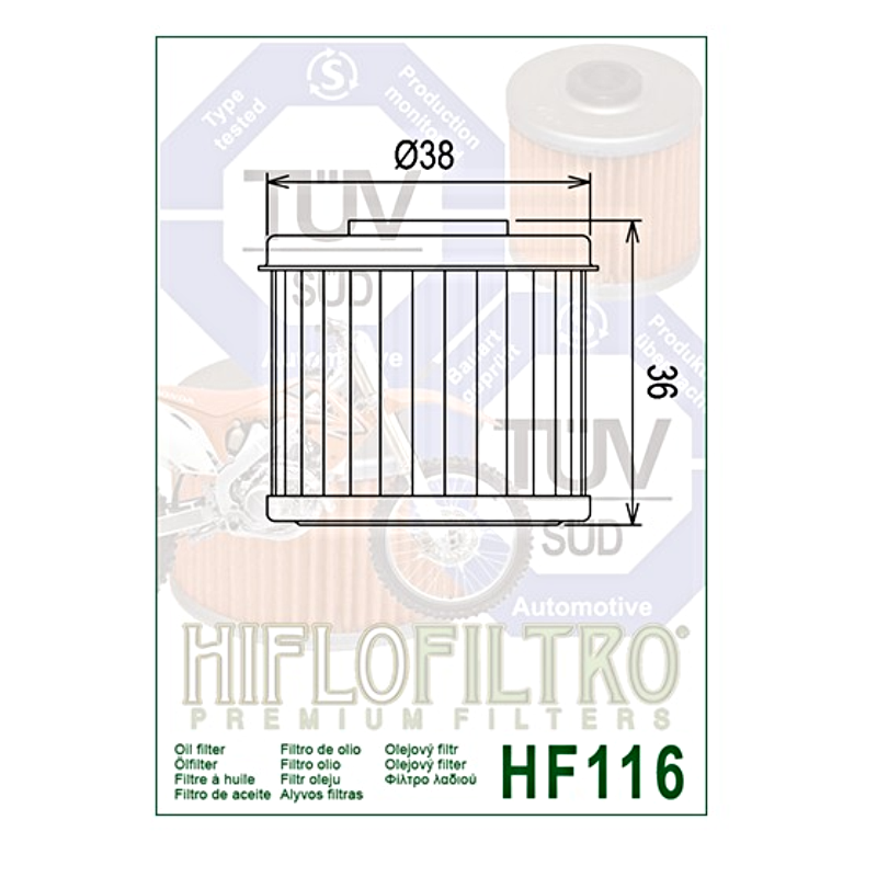 Hiflofiltro HF116 Oil Filter 3 Pack Honda CRF150R 250R 450R CRF450X & Husqvarna -164985