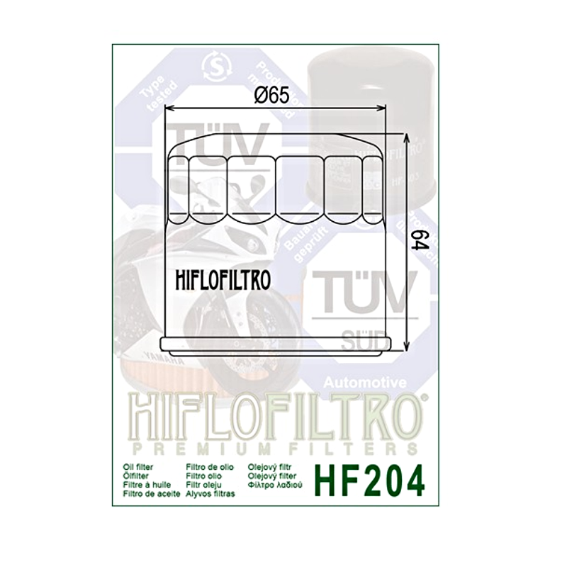 Hiflofiltro 3 Pack Oil Filter HF204 Black Honda Kawasaki Suzuki Triumph Yamaha-165899