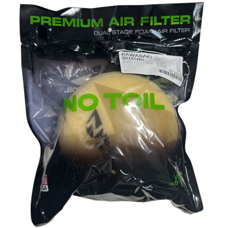 No Toil Air Filter Kawasaki KX 125 87-89 KDX 200 89-06 220 97-05 KLX 250 300 94-12