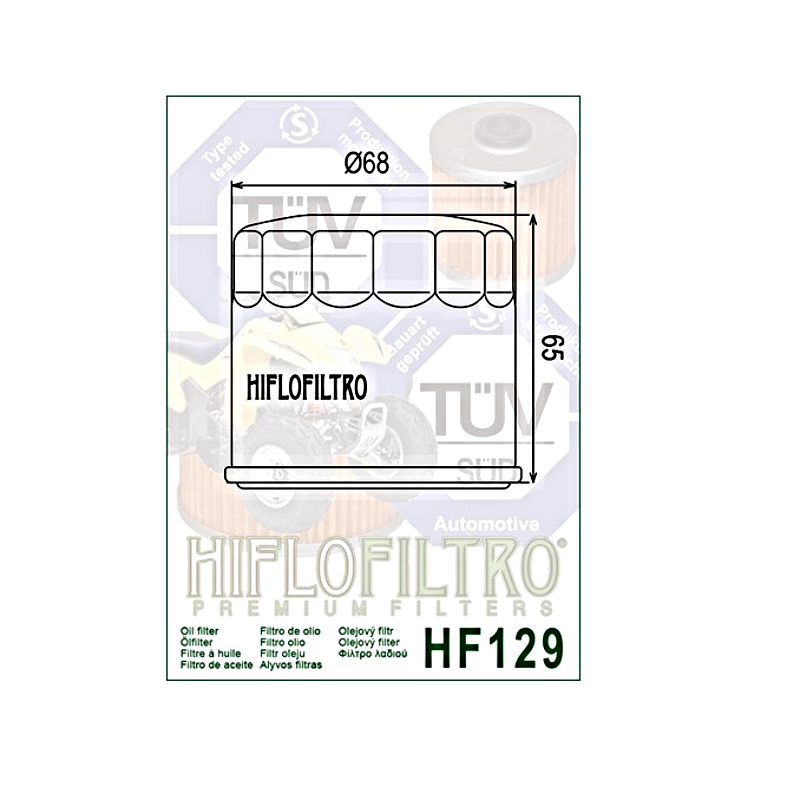 Hiflofiltro HF129 Oil Filter 3 Pack Kawasaki KAF800 Mule Pro KAF950 Mule 3010 Diesel-170359