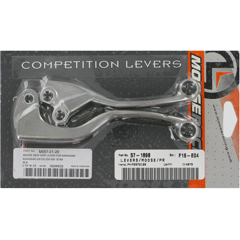 Moose Racing Clutch & Brake Lever Set With Grips Kawasaki KX100 KX125-0
