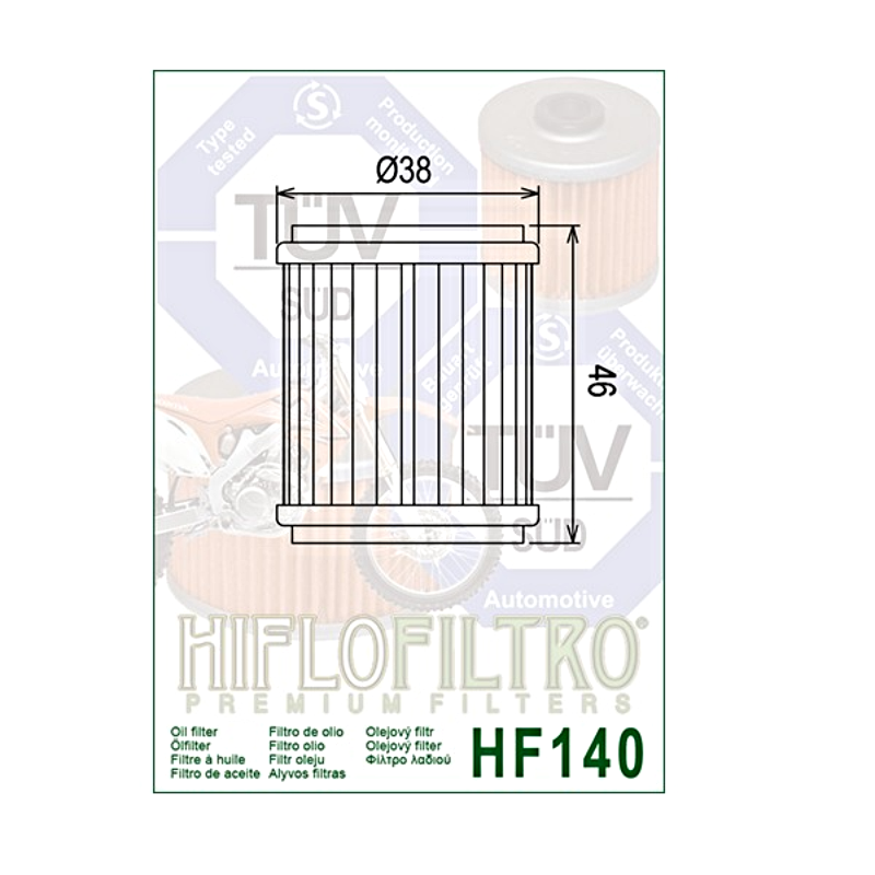 Hiflofiltro HF140 Oil Filter 5 Pack Yamaha YFM250R YFZ450 YFZ450R YFZ450X YZ250-174039