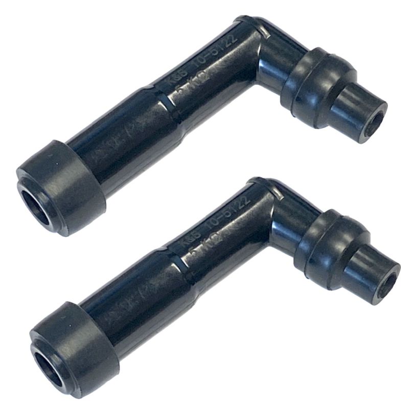 2 K&S Spark Plug Boot Cap Cover Resistor 120 Degree Snowmobile ATV Motorcycle-0