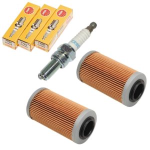 4 NGK Standard Spark Plugs & 2 Oil Filter For Sea-Doo GTI GTX RXP RXT-0