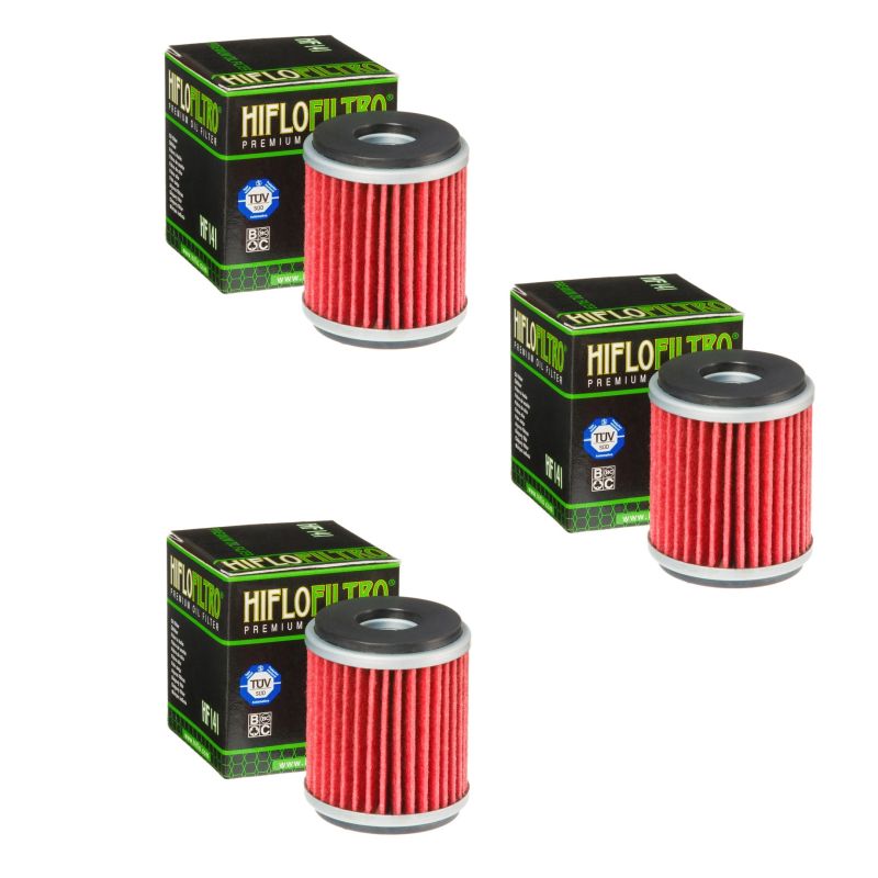 Hiflofiltro HF141 Oil Filter 5 Pack Yamaha WR250F WR450F YZ250F YZ450F YZF125R - HF141