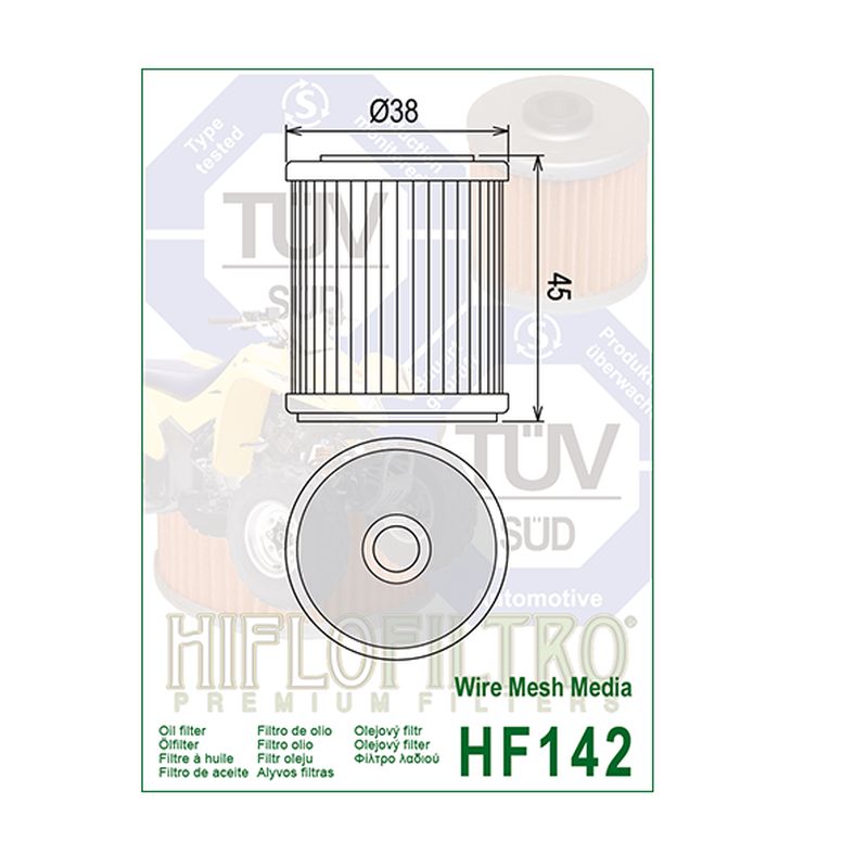 Hiflofiltro HF142 Oil Filter 3 Pack Yamaha YFM350 YFM400 Big Gear Warrior Kodiak-174345