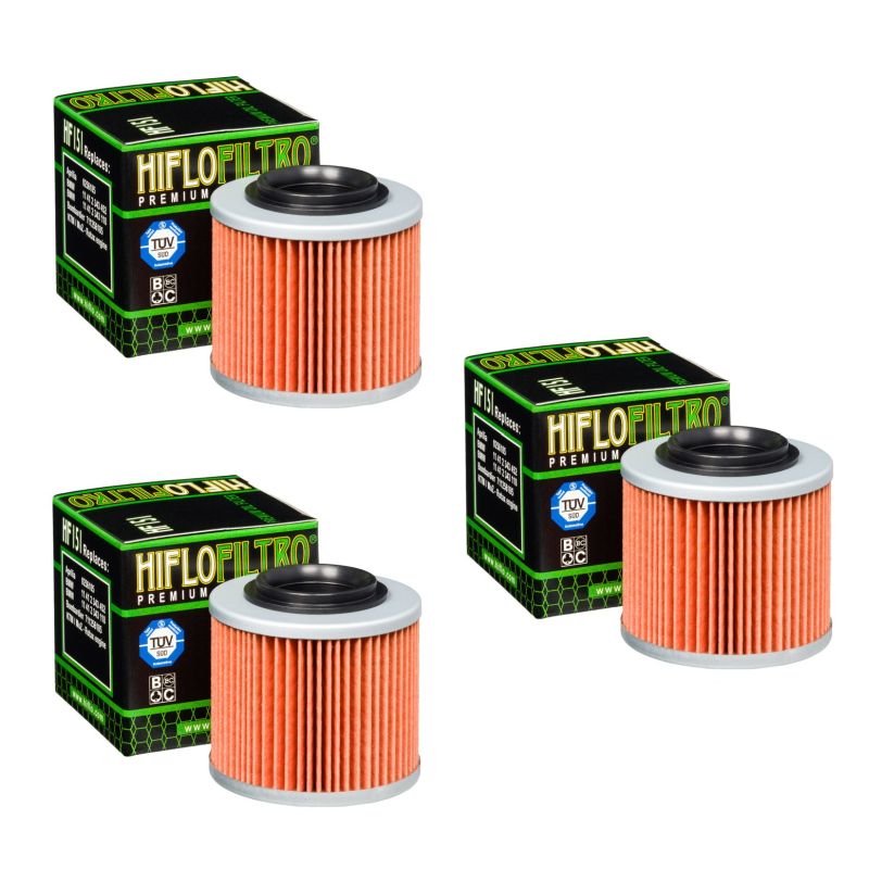 Hiflofiltro HF151 Oil Filter 3 Pack Aprilia Pegaso 650 BMW F650 GS650 MZ 500 - HF151