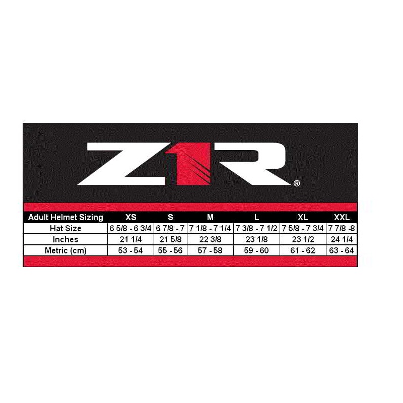 Z1R Range Dual Visor Dual Sport Street Motorcycle Helmet Pick Size & Color-179660