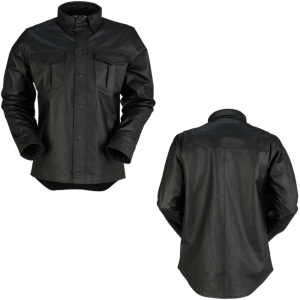 Z1R The Motz Leather Shirt Black