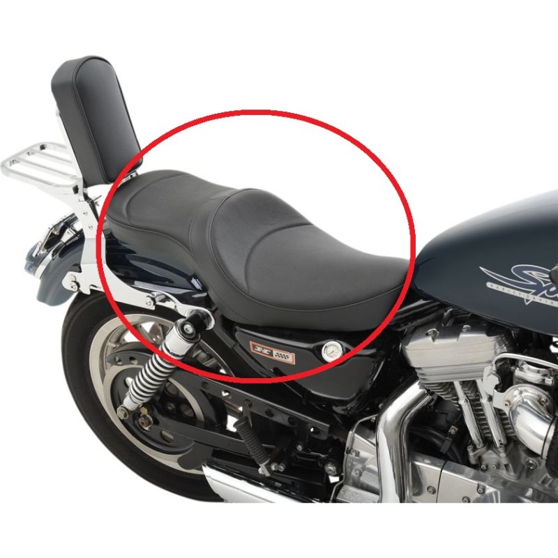 Drag Specialties Smooth Low Profile 2-Up Seat For Harley Davidson Sportster 82-03XL-0