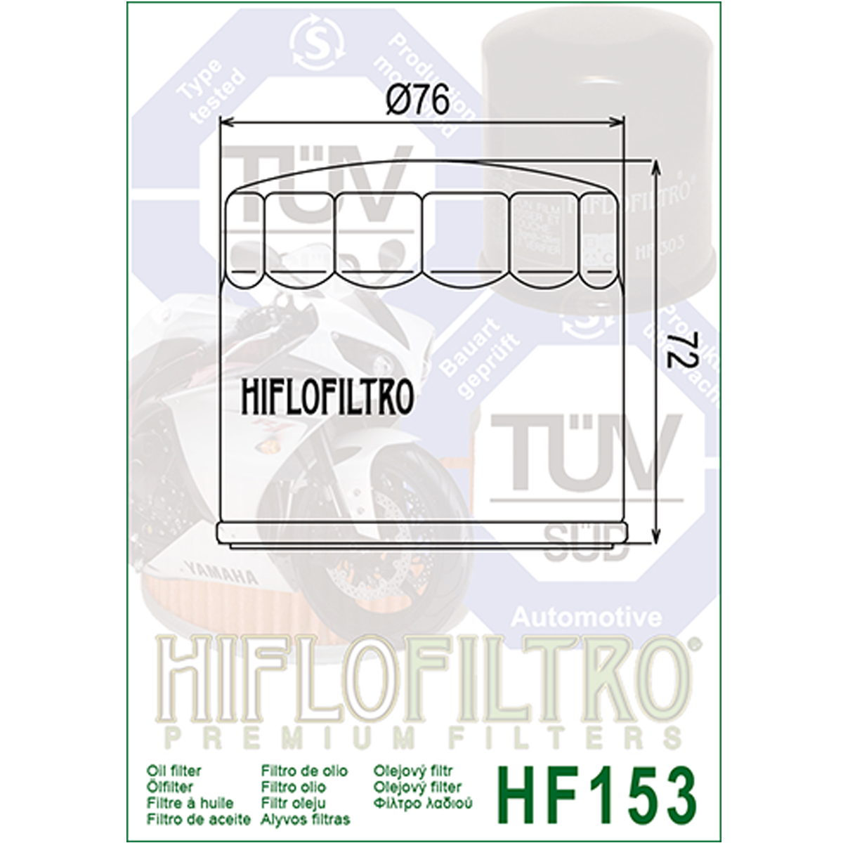 Hiflofiltro HF153 Oil Filter 3 Pack Ducati 1098, ST4 S 996 ABS, Monster 900-195853