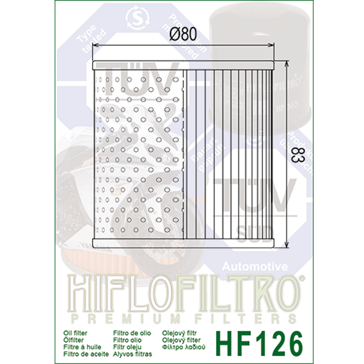 Hiflofiltro HF126 Oil Filter 5 Pack Kawasaki KZ 1300, Z 750, KZ 1000 D Z1R-195805