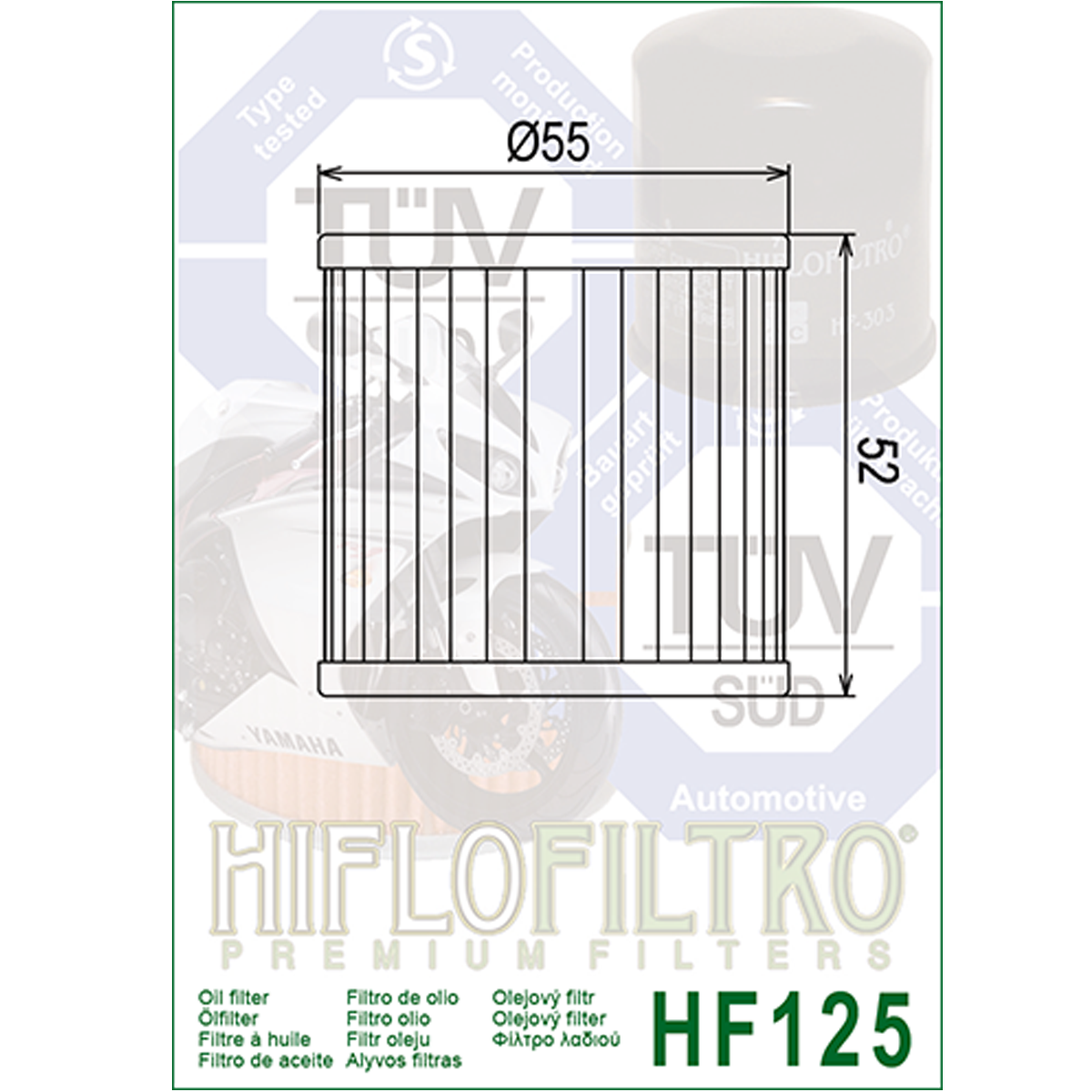 Hiflofiltro HF125 Oil Filter 3 Pack Kawasaki KZ 305 B Ltd, KZ 305 CSR-195822
