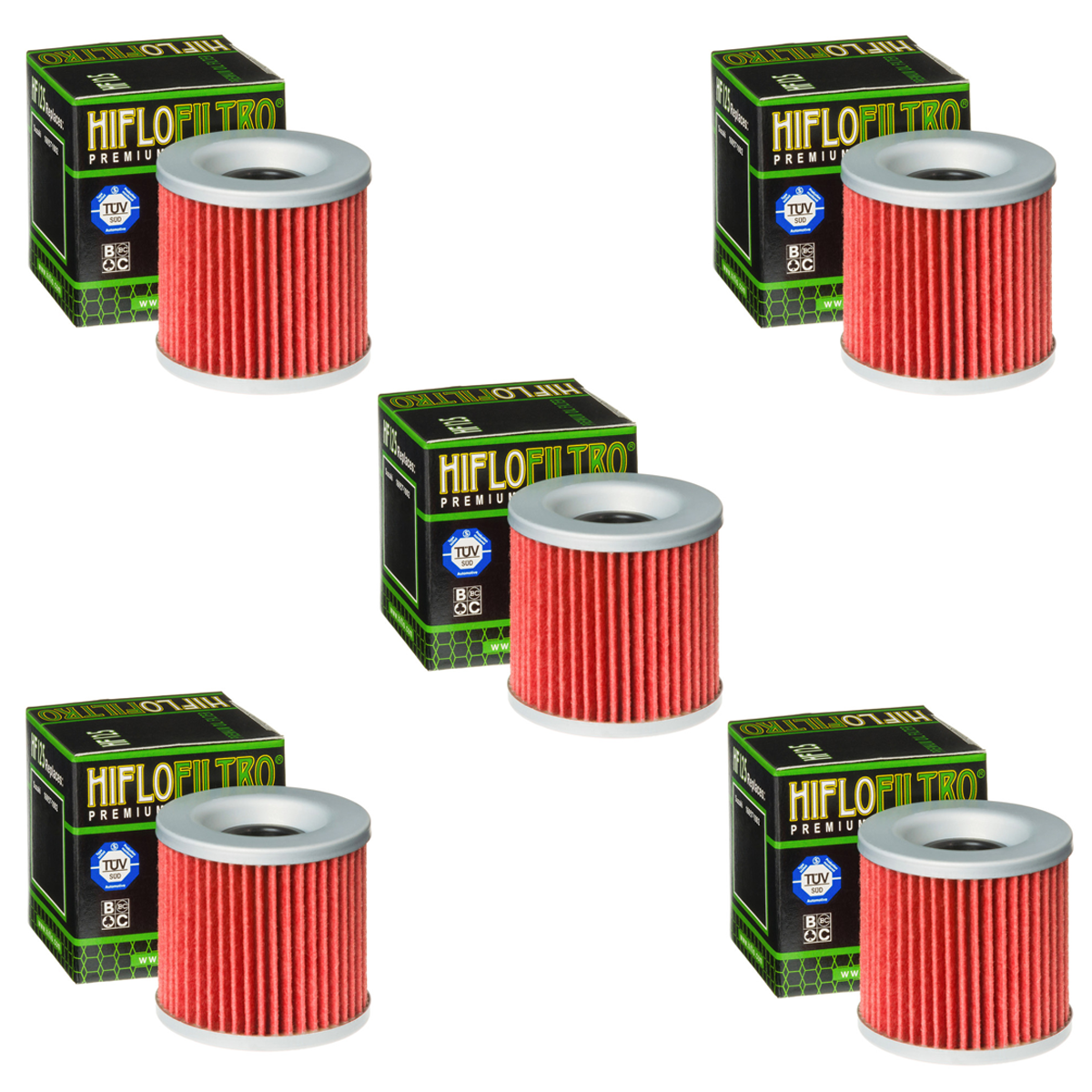 Hiflofiltro HF125 Oil Filter 5 Pack Kawasaki KZ 305 B Ltd, KZ 305 CSR