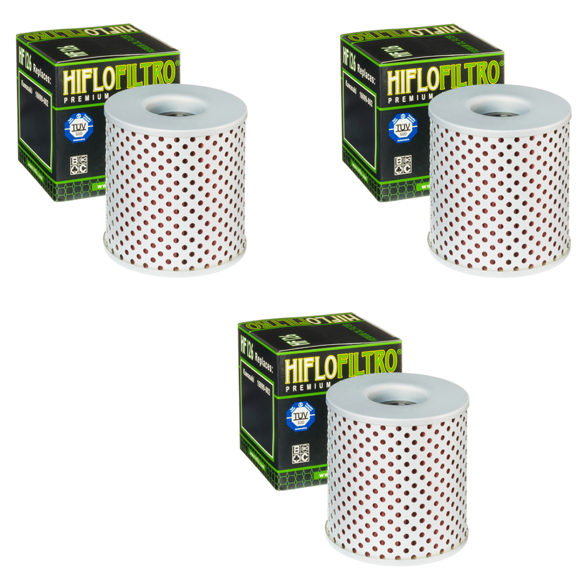 Hiflofiltro HF126 Oil Filter 3 Pack Kawasaki KZ 1300, Z 750, KZ 1000 D Z1R