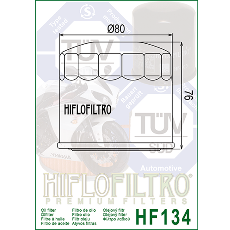 Hiflofiltro HF134 Oil Filter 3 Pack Intruder 700G, GV1200 GL Madura-195721
