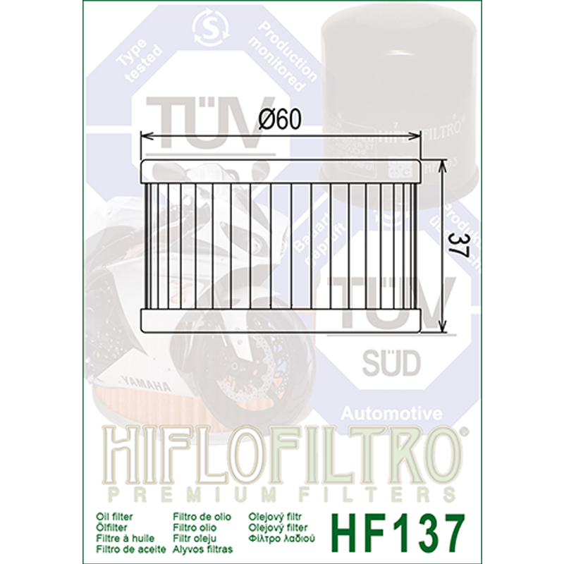 Hiflofiltro HF137 Oil Filter 5 Pack Suzuki LS650 Savage, DR500D, SP500X-195724