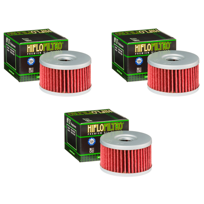Hiflofiltro HF137 Oil Filter 3 Pack Suzuki LS650 Savage, DR500D, SP500X