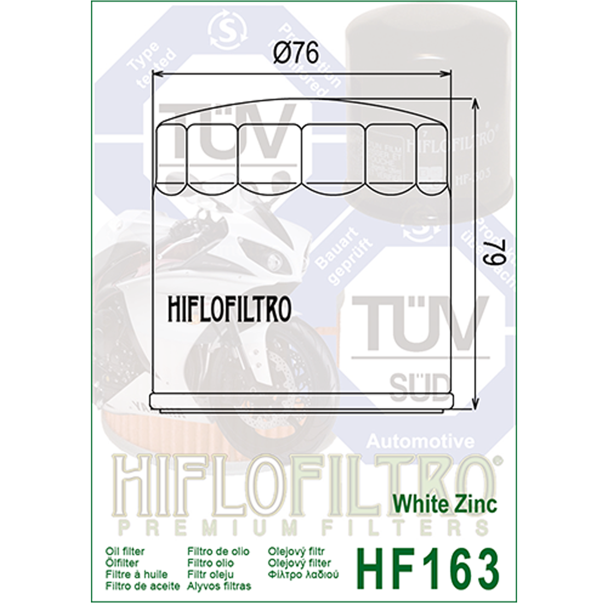 Hiflofiltro HF163 Oil Filter Chrome 3 Pack BMW R 850 C, K100, K100 LT, K100 RS-195868