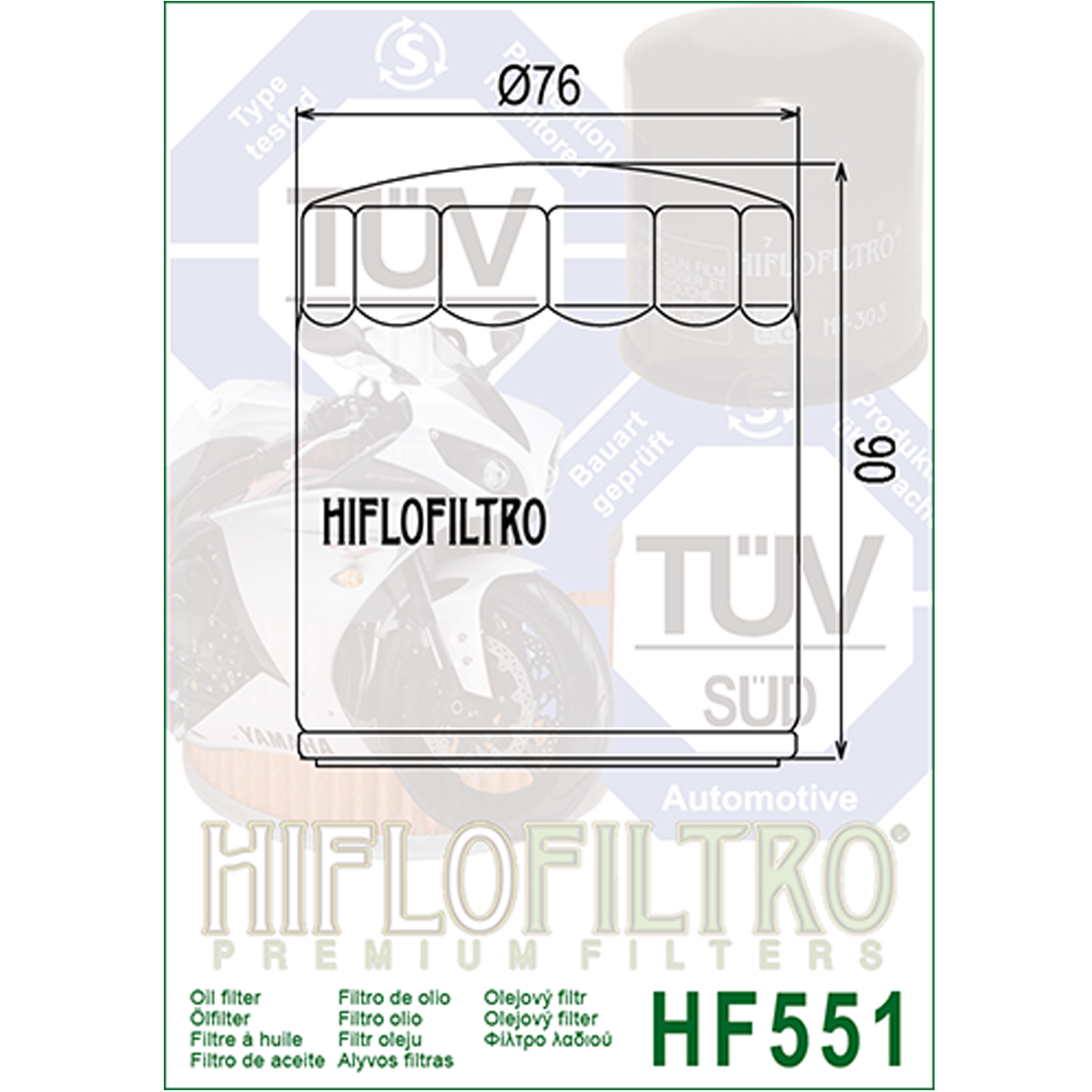 Hiflofiltro HF551 Oil Filter 3 Pack Moto Guzzi 1100 California EV, Stone 1100-195764