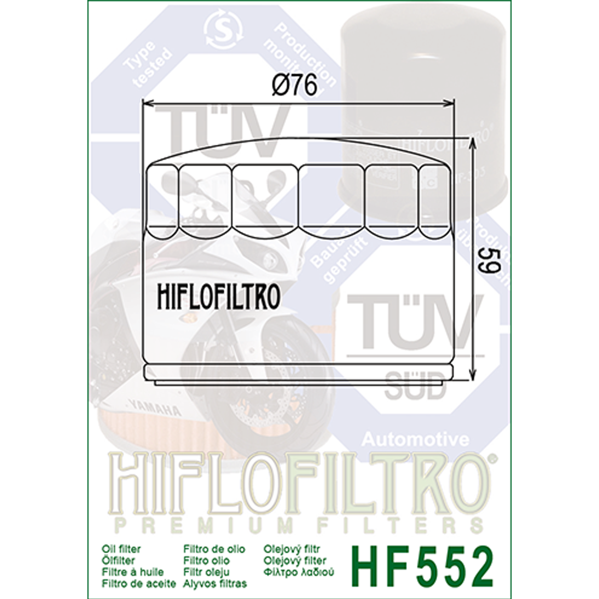 Hiflofiltro HF552 Oil Filter 3 Pack Moto Guzzi California 1000 II, SP 1000-195766