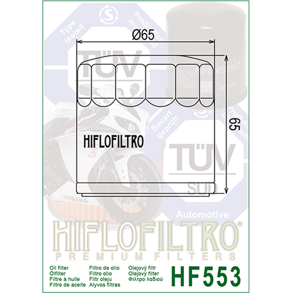 Hiflofiltro HF553 Oil Filter 3 Pack Benelli TNT 899,TNT 1130 Trek,TNT 1130 Sport-195878
